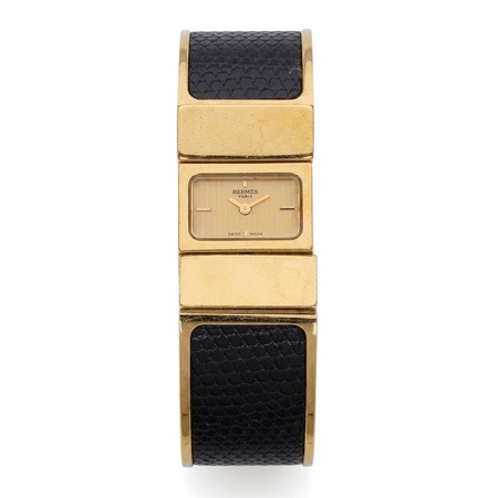 Hermes Loquet Bangle   LO1.201 18K Yellow Gold Women's Watch
