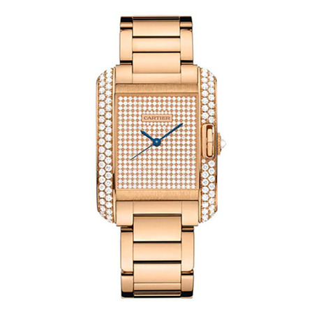 Cartier Tank Anglaise Large  WT100012 18K Rose Gold Unisex Watch