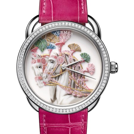 Hermes Arceau Harnais Français Remix 38mm 052811WW00 18K White Gold Women's Watch